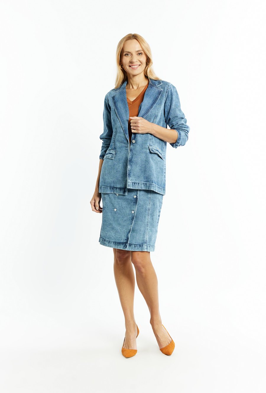 Jeansowa marynarka damska