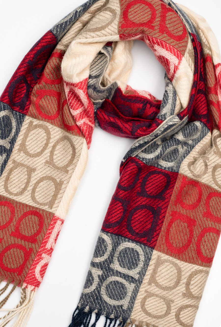 Szal w kolorową kratę