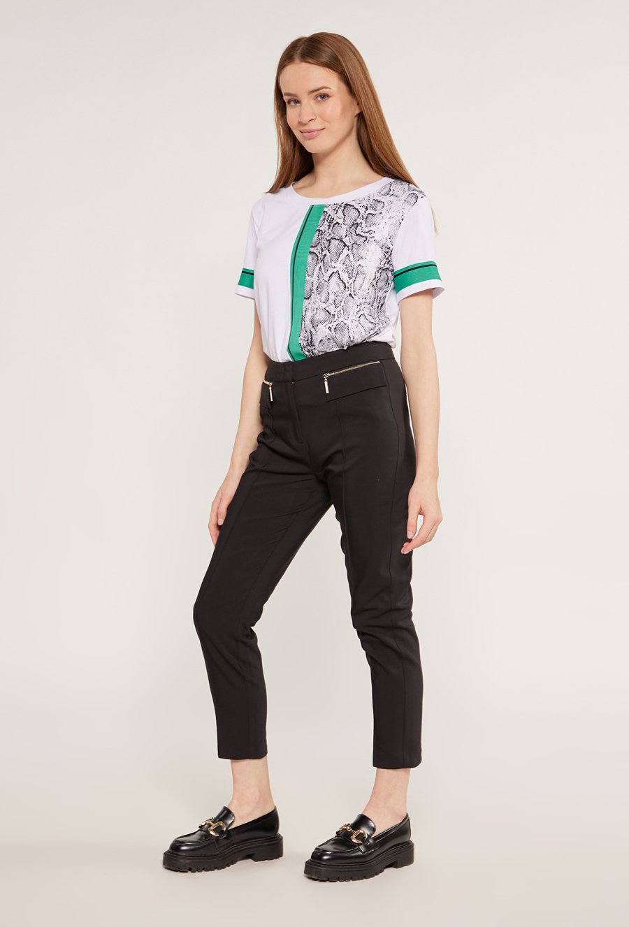 Eleganckie spodnie z prostą nogawką