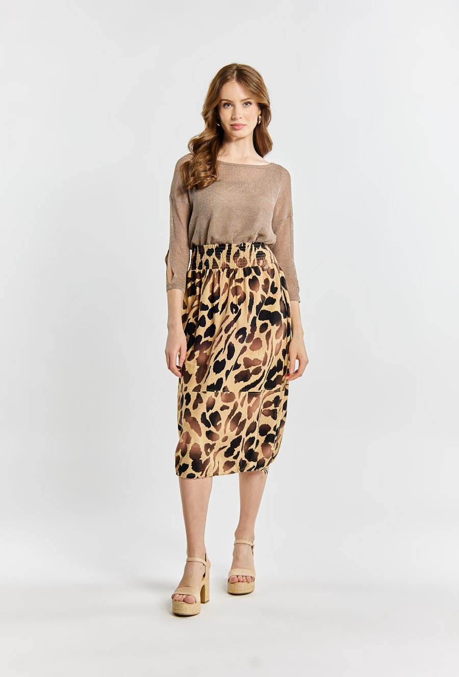 Sp&oacute;dnica damska z domieszką lnu