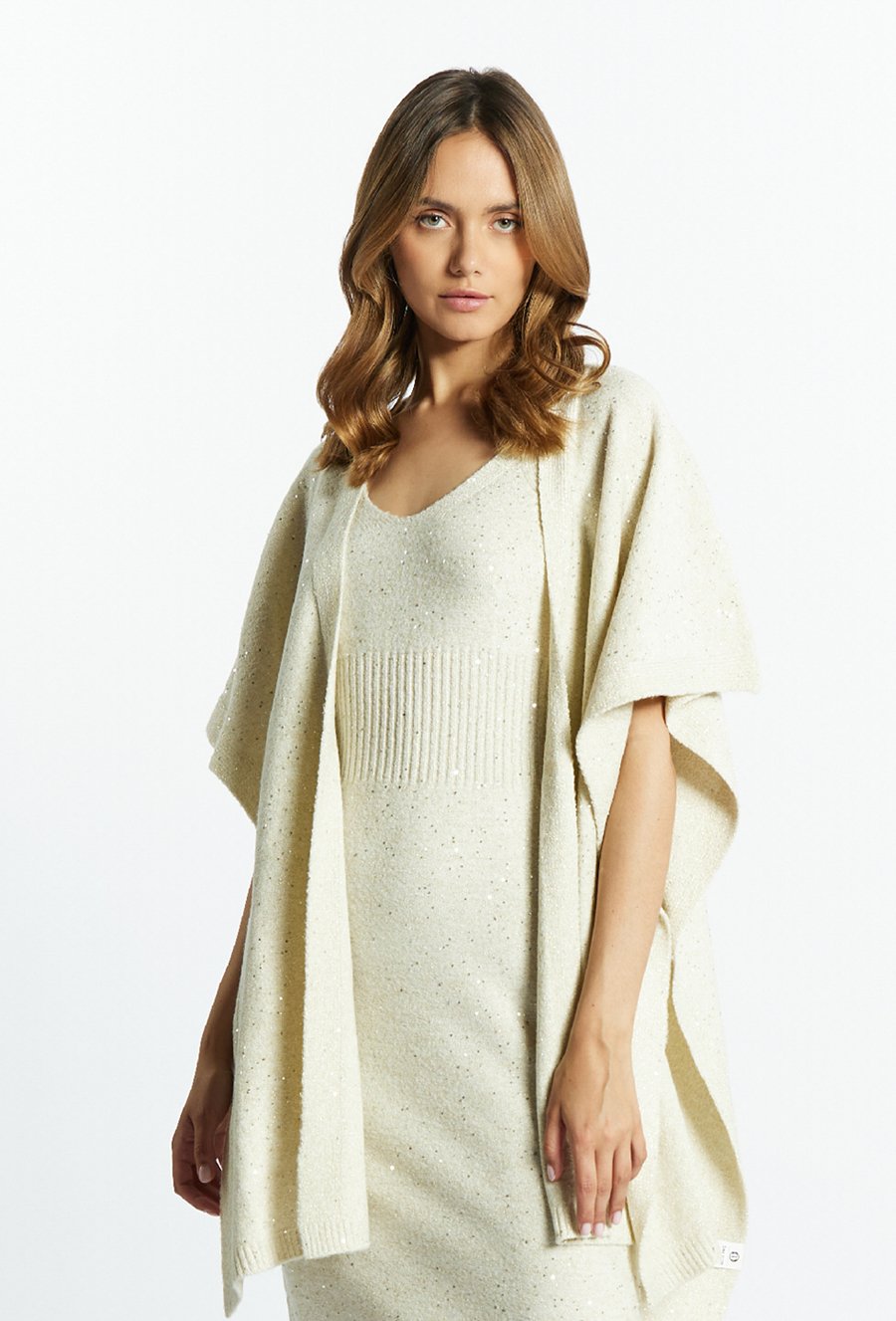 Połyskujący kardigan damski