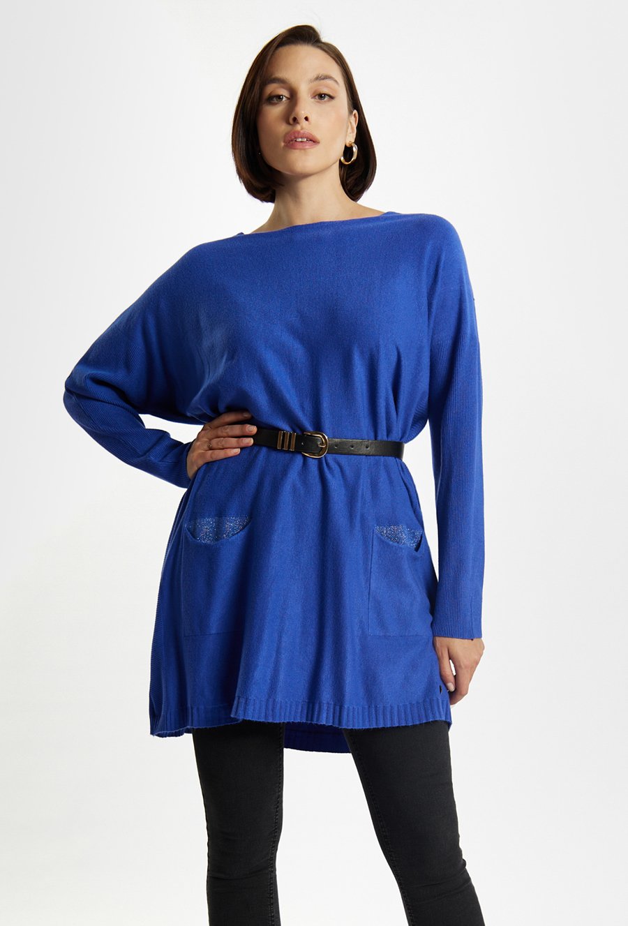 Sweter damski z kieszonkami