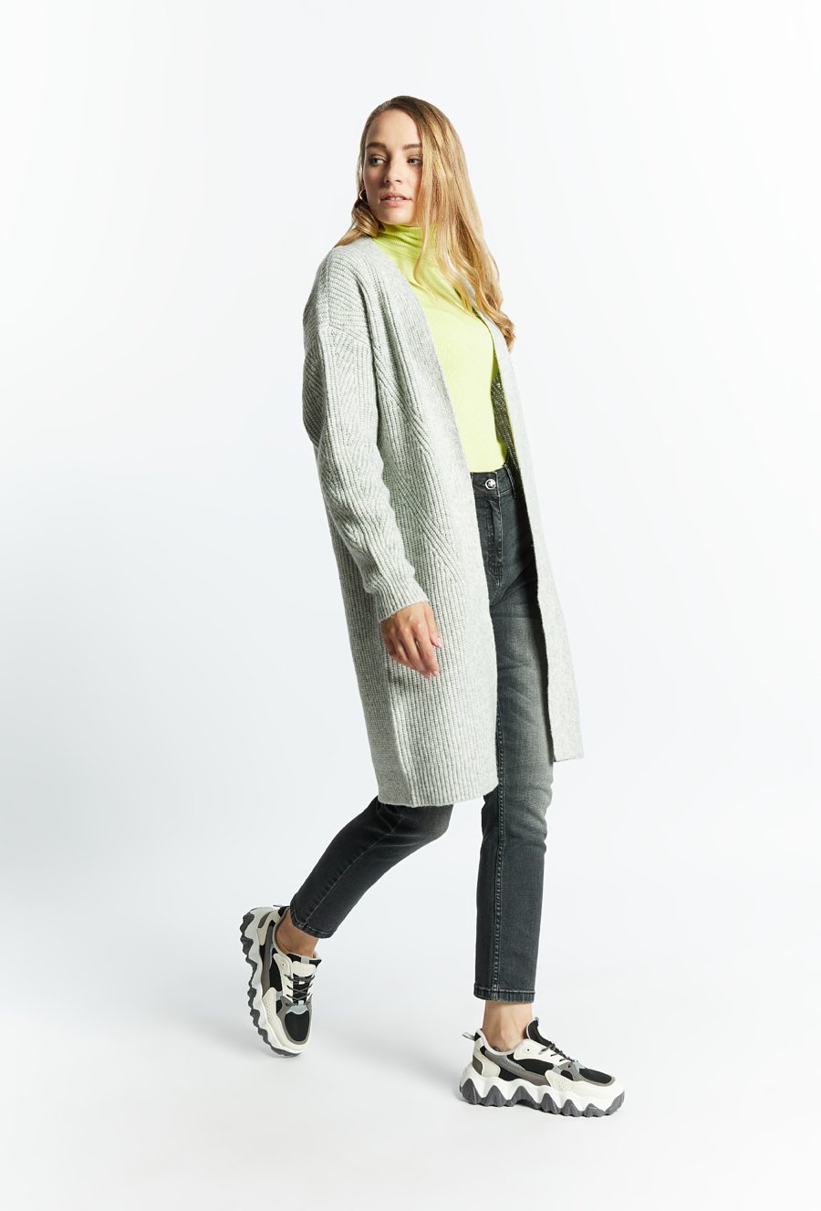 Kardigan damski z domieszką wełny