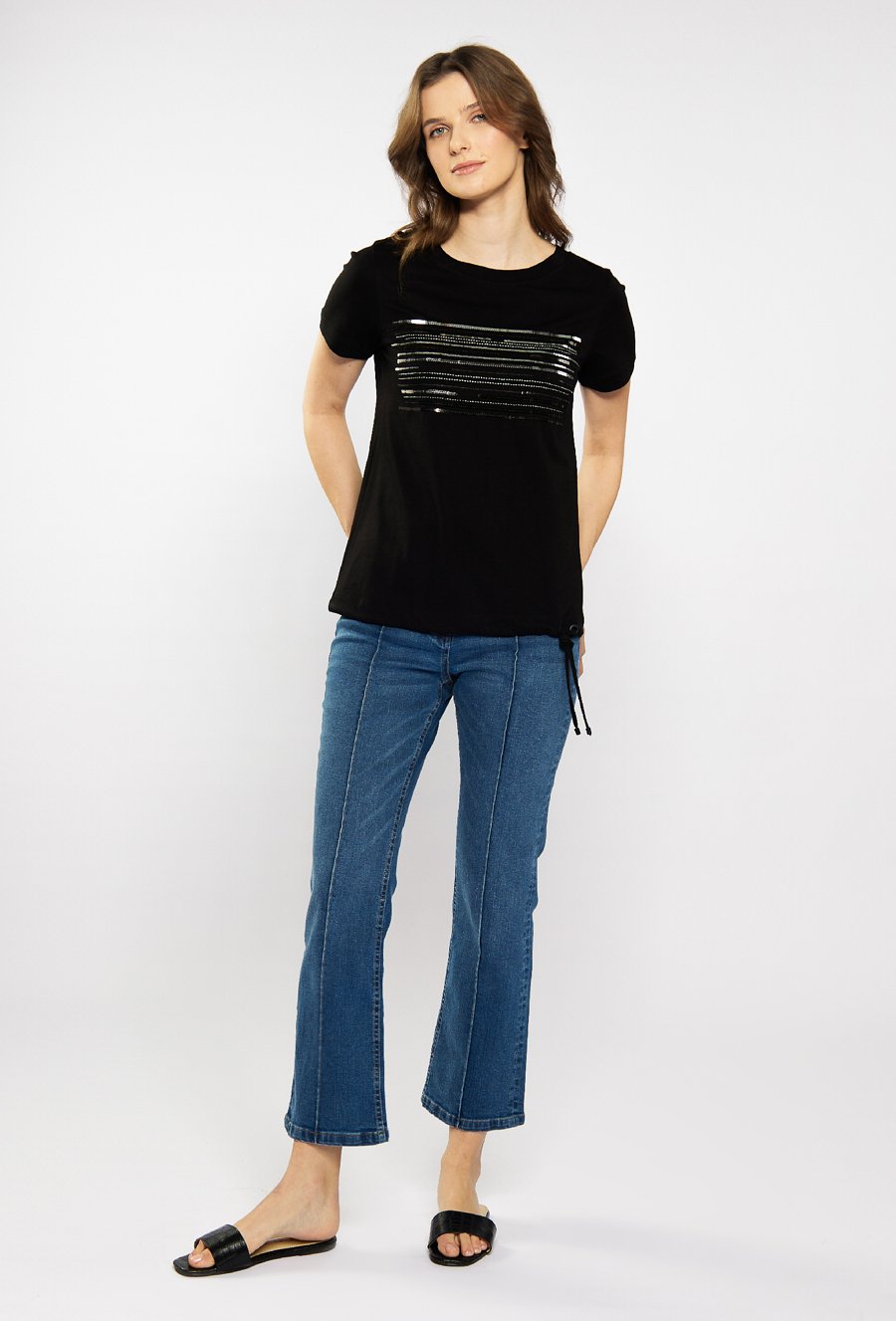 T-shirt damski z cekinami