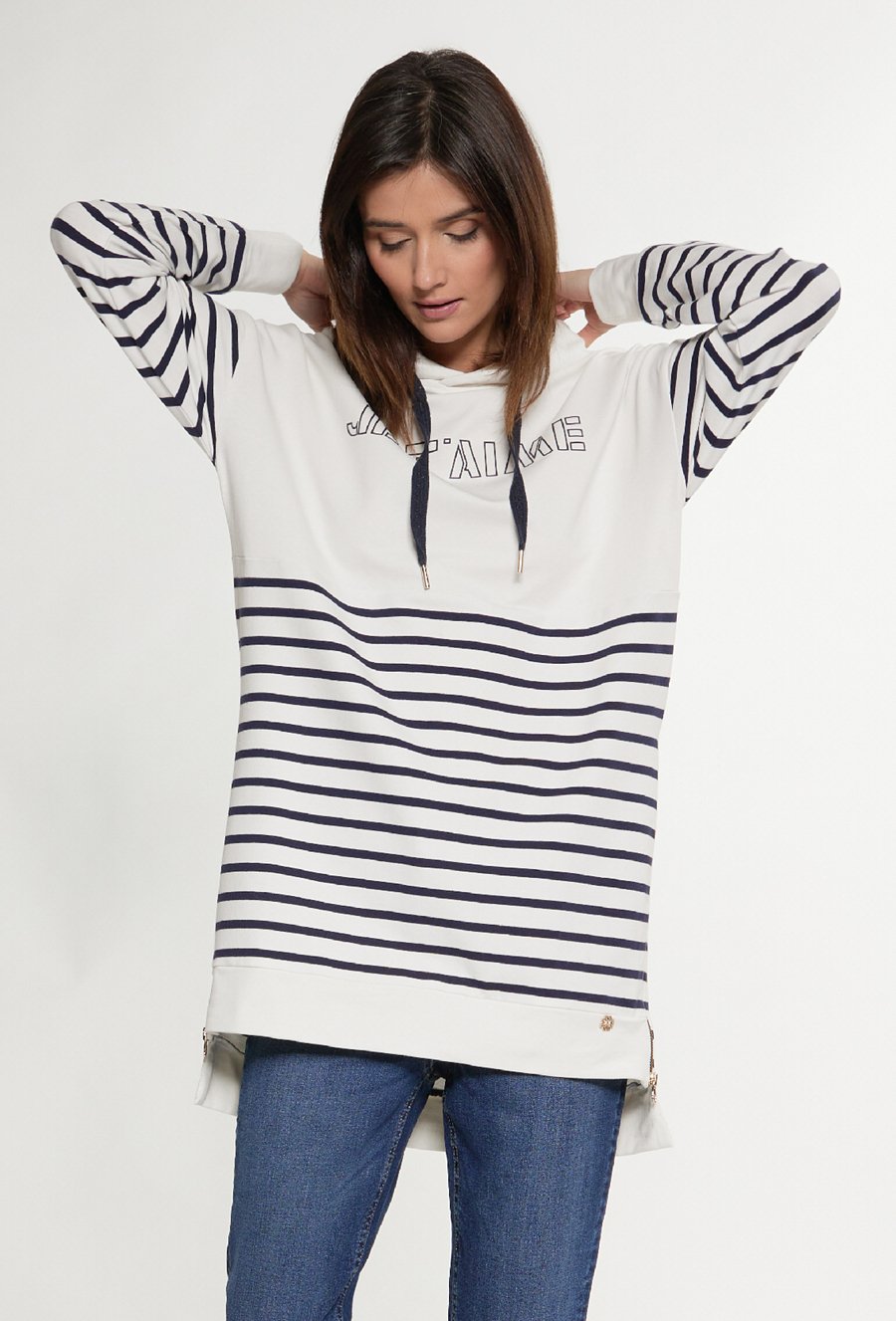 Bluza w paski o dłuższym kroju