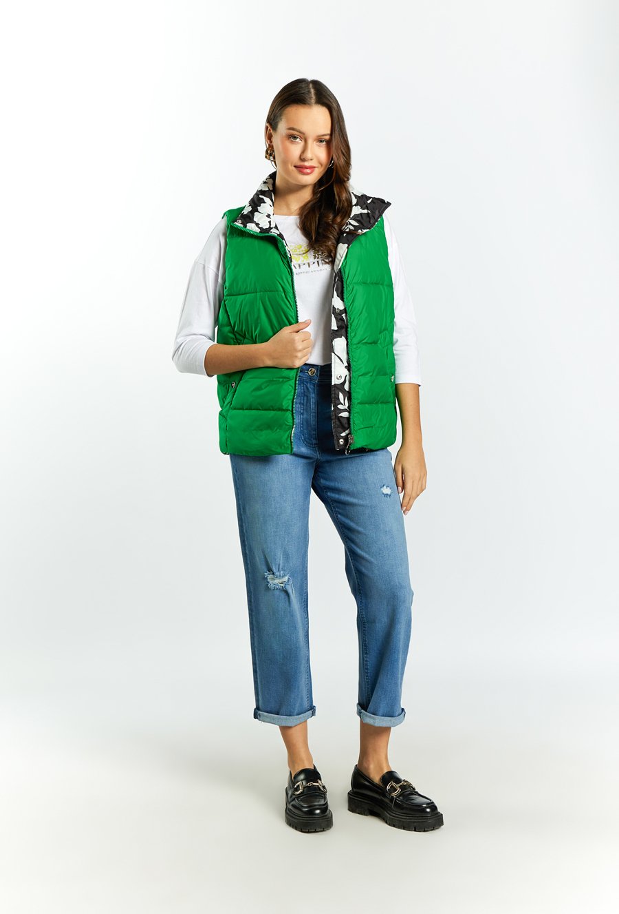 Dwustronna kamizelka damska