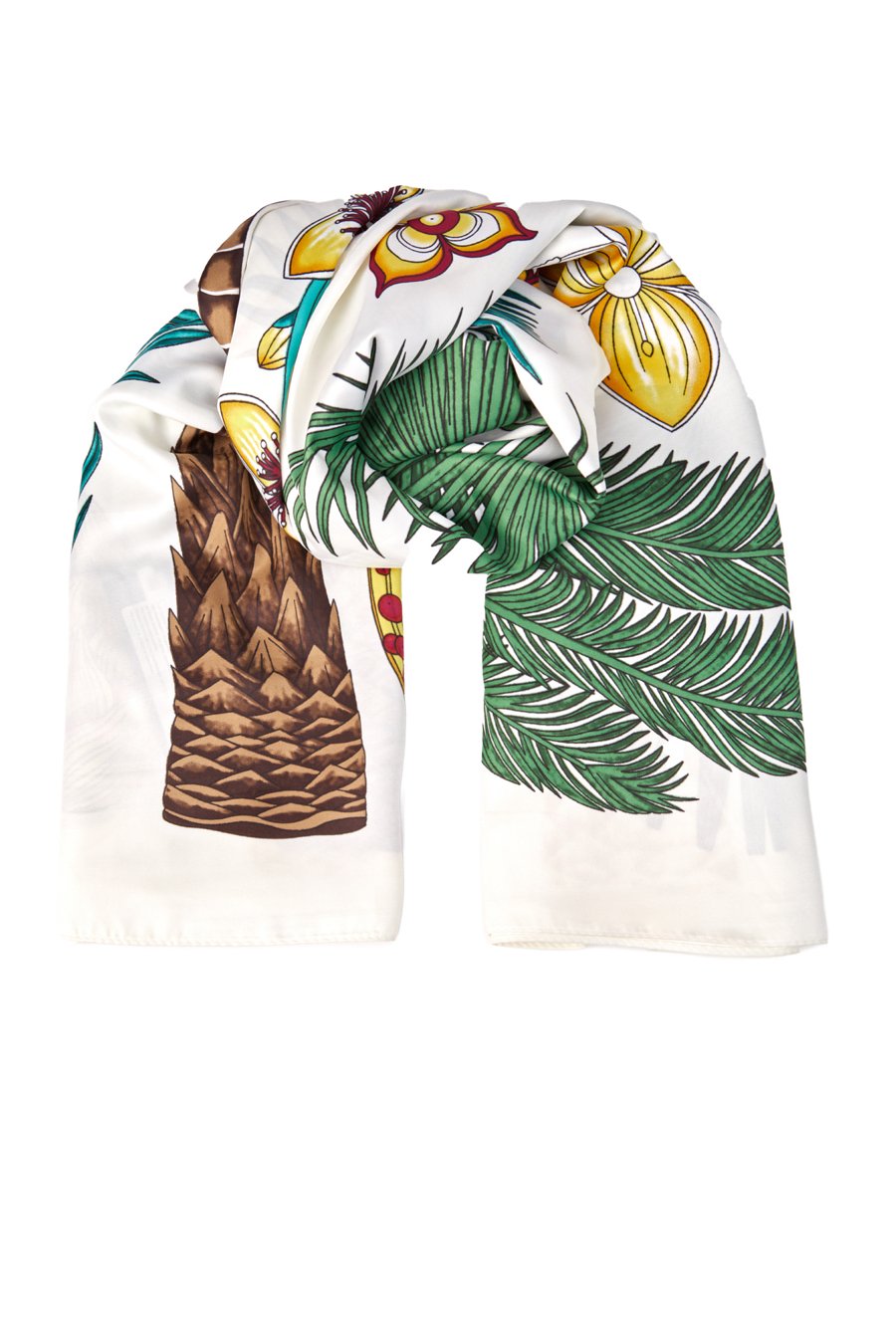 Szal damski z motywem tropikalnym