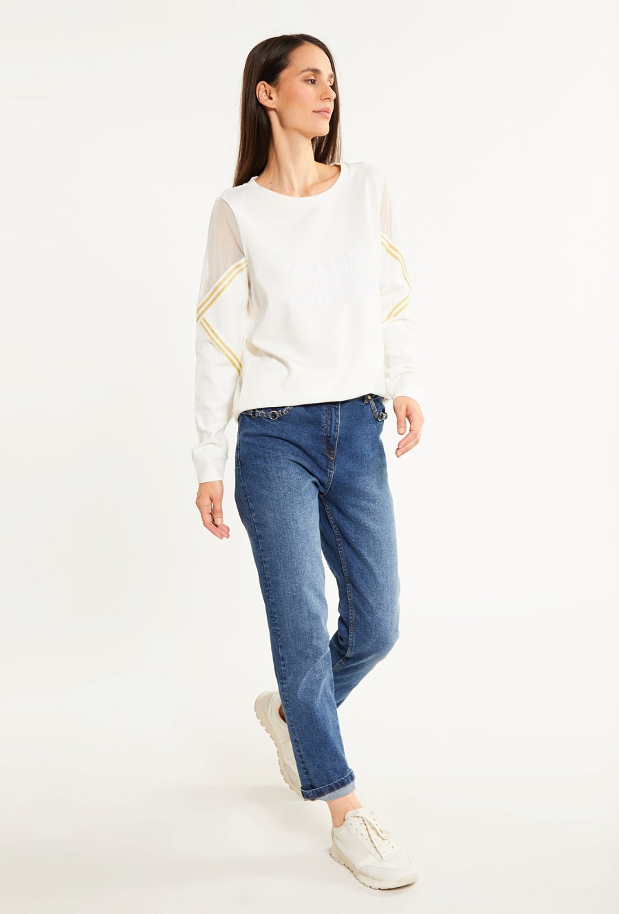 Wiskozowa bluza z ozdobnymi rękawami