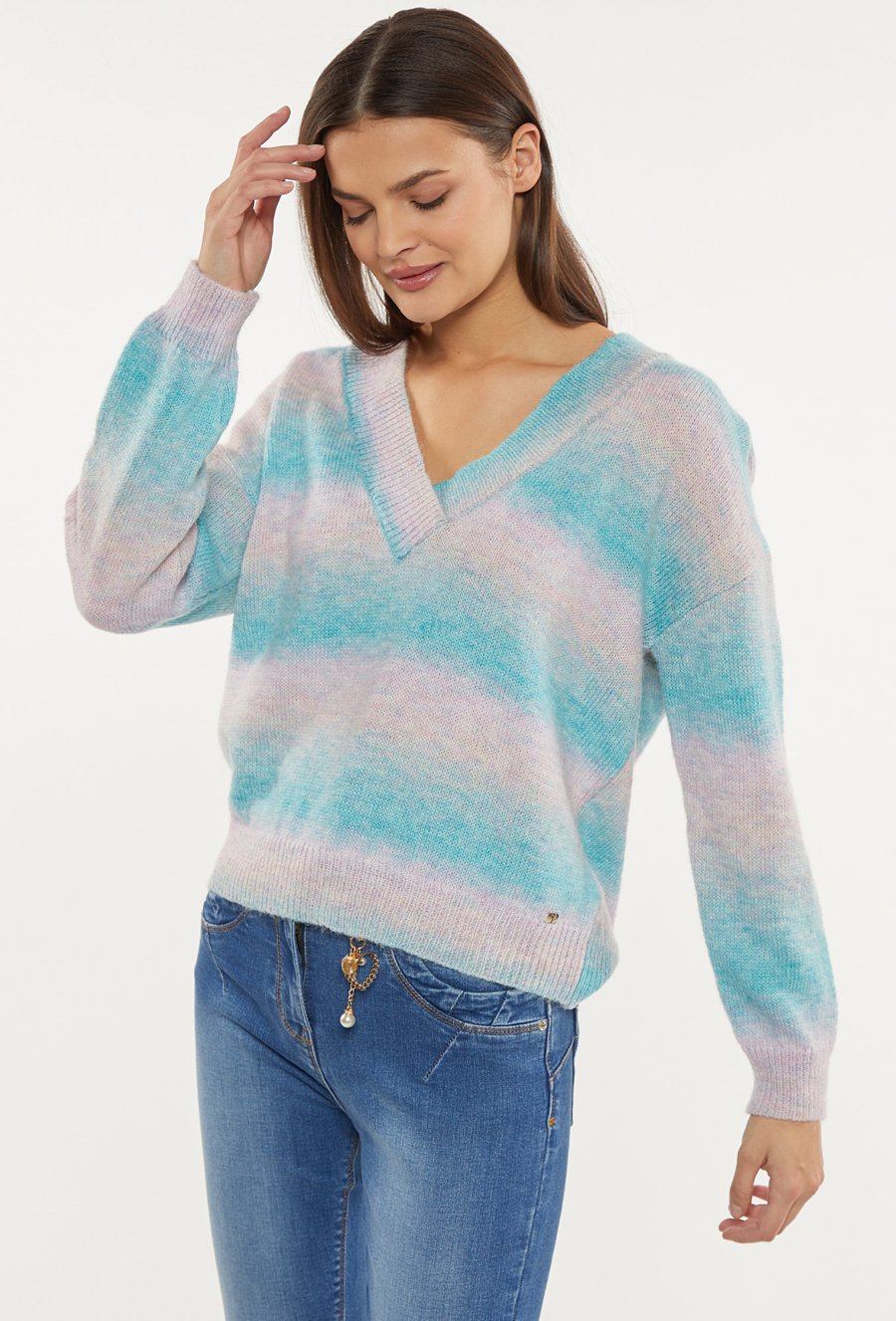 Sweter damski w pastelowe kolory