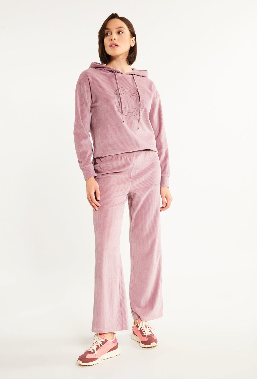 Dresowe spodnie z szeroką nogawką