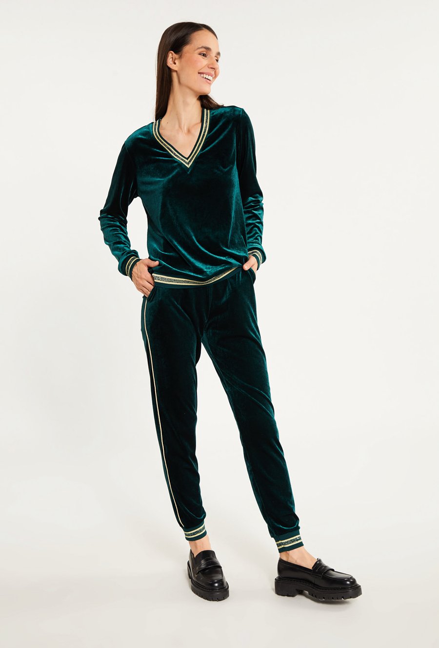 Welurowa bluza damska