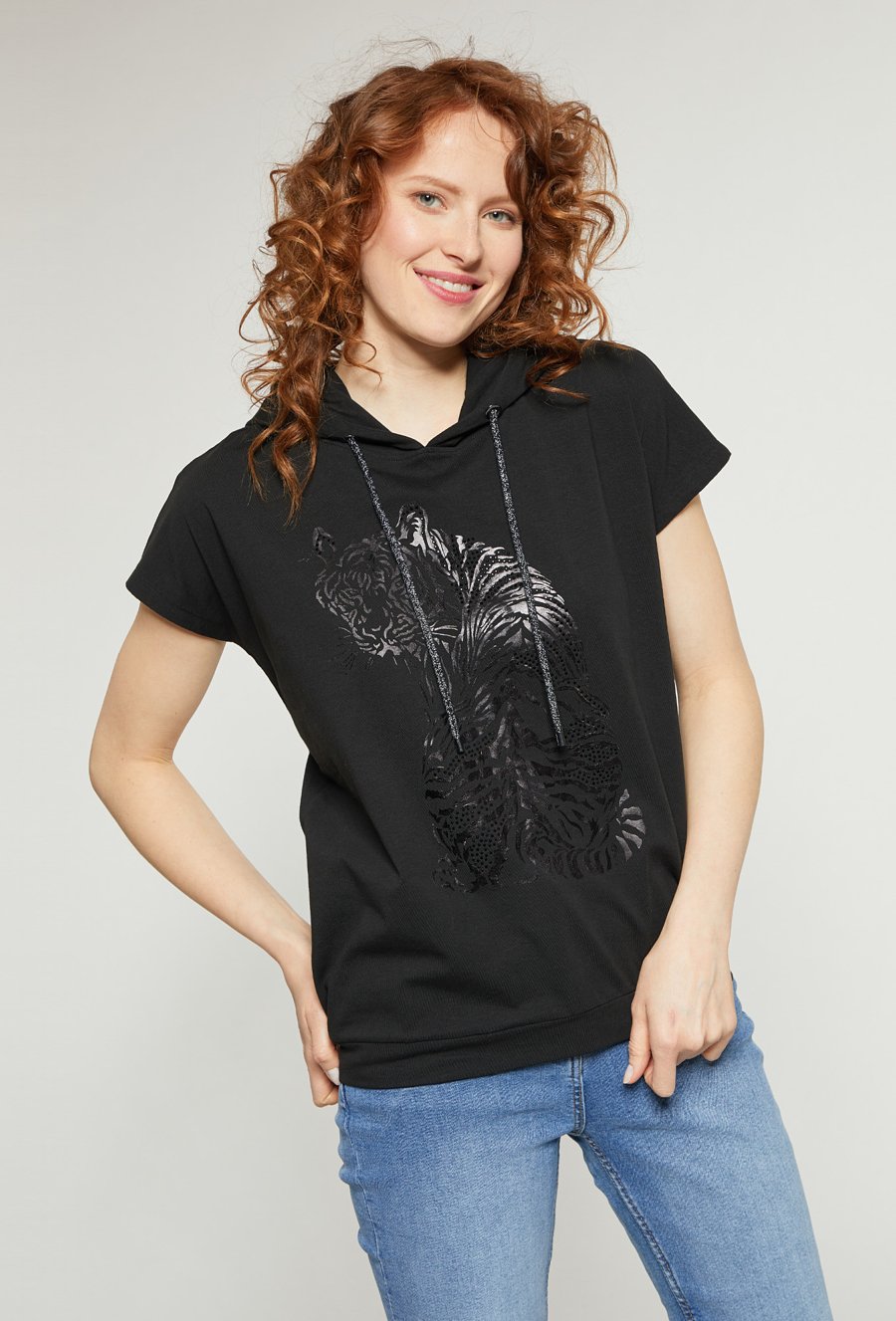 T-shirt damski z wzorem zwierzęcym