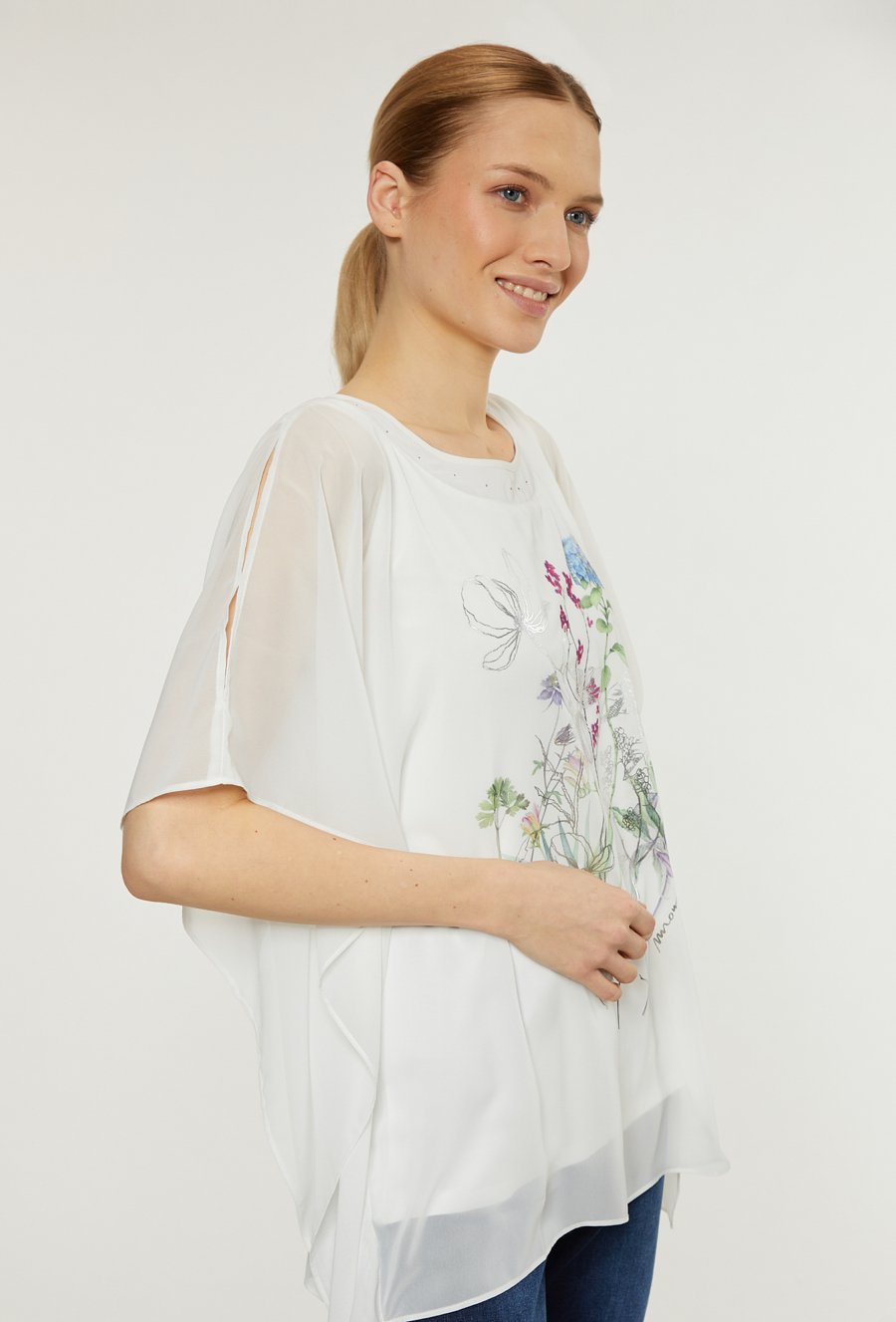 Bluzka z wzorzystym panelem