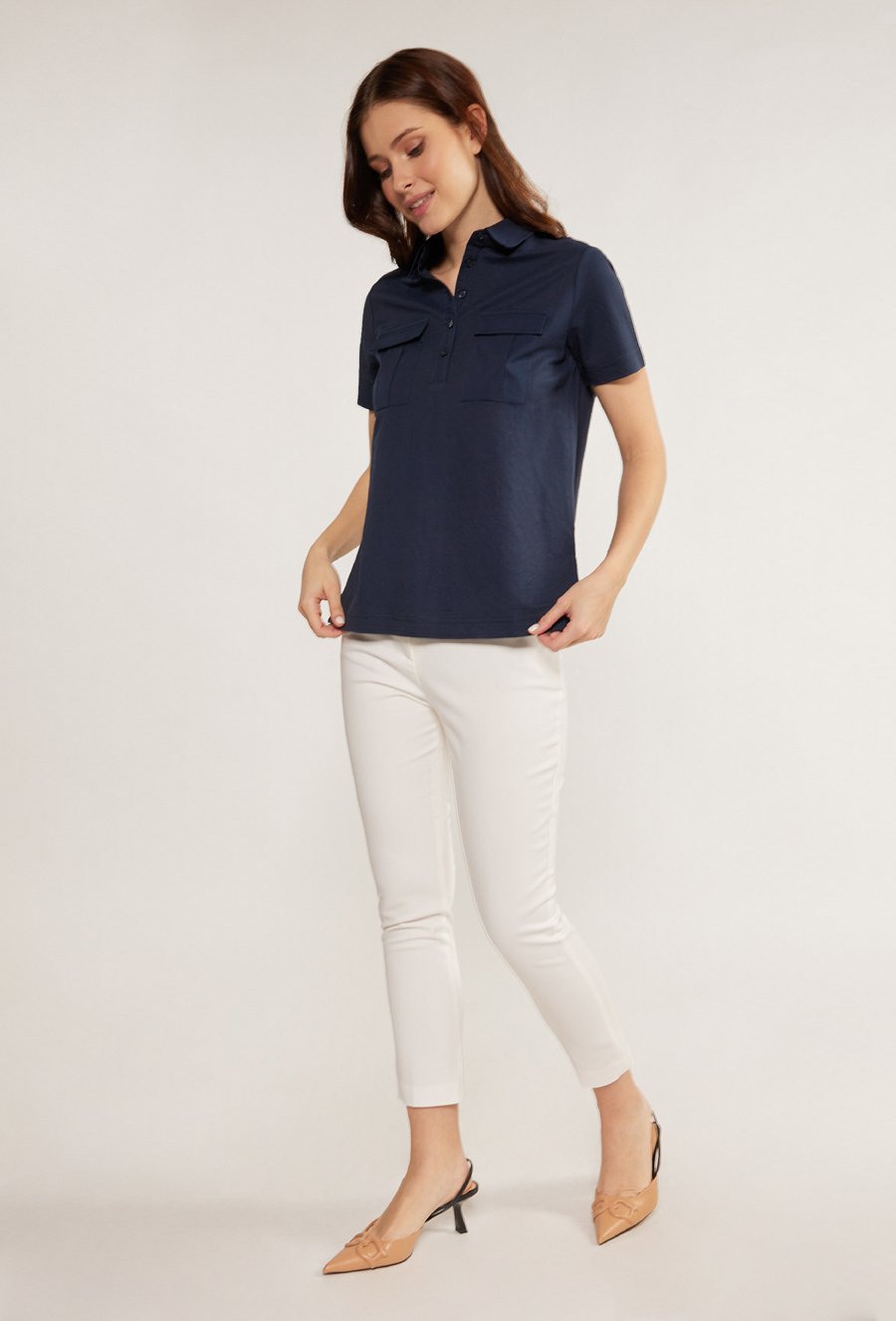 Bluzka damska z kołnierzem