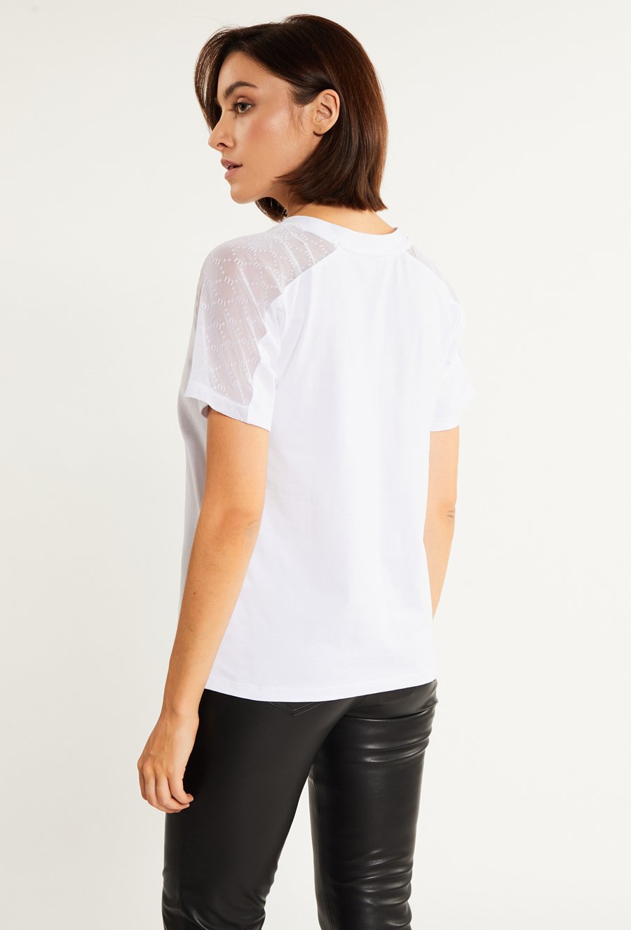 T-shirt z rękawami z siateczki