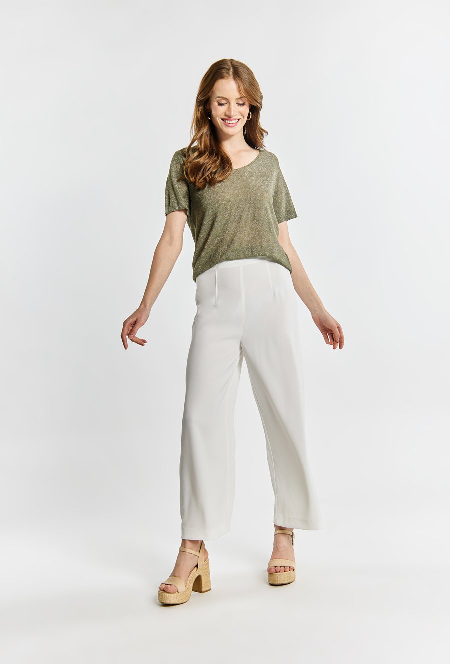 Połyskujący sweter damski