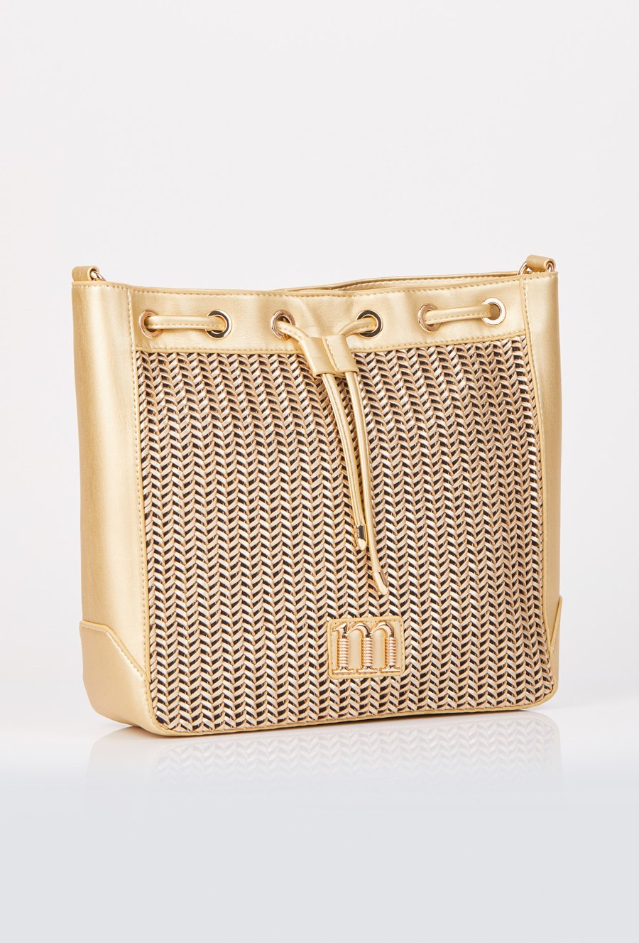 Torba damska z plecionym panelem