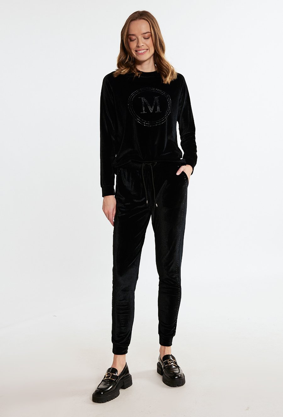 Welurowe spodnie damskie