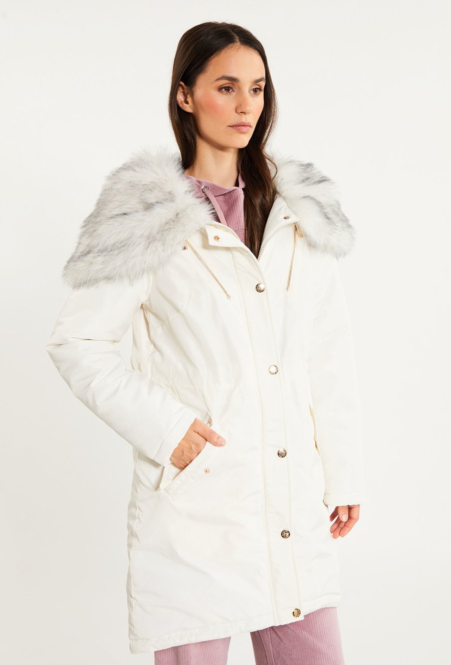 Płaszcz typu parka z kapturem