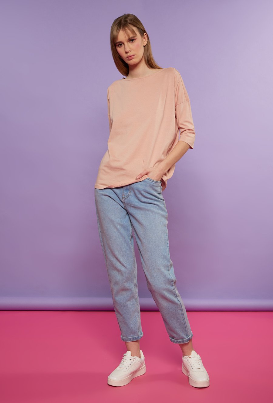 Bawełniana bluzka z rękawem 3/4