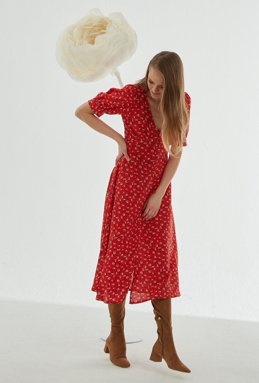 Wiskozowa sukienka w kwiaty