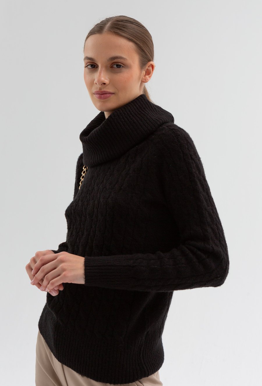 Golf z warkoczowym splotem