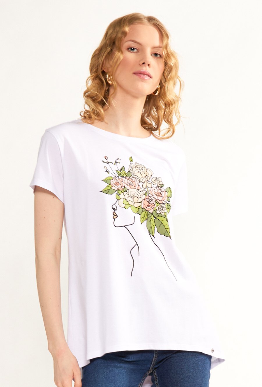 T-shirt z wzorzystym panelem