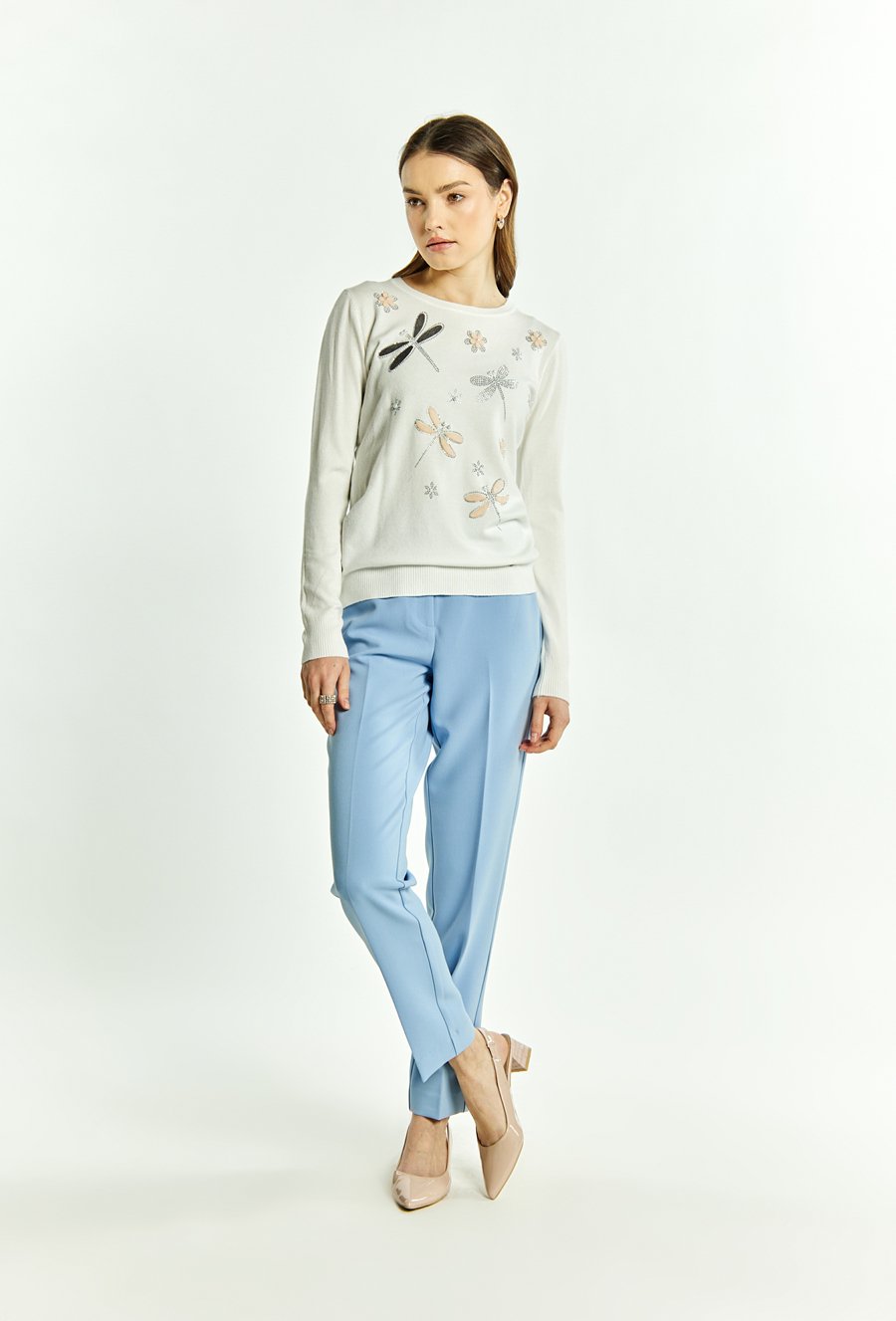 Sweter damski z aplikacjami