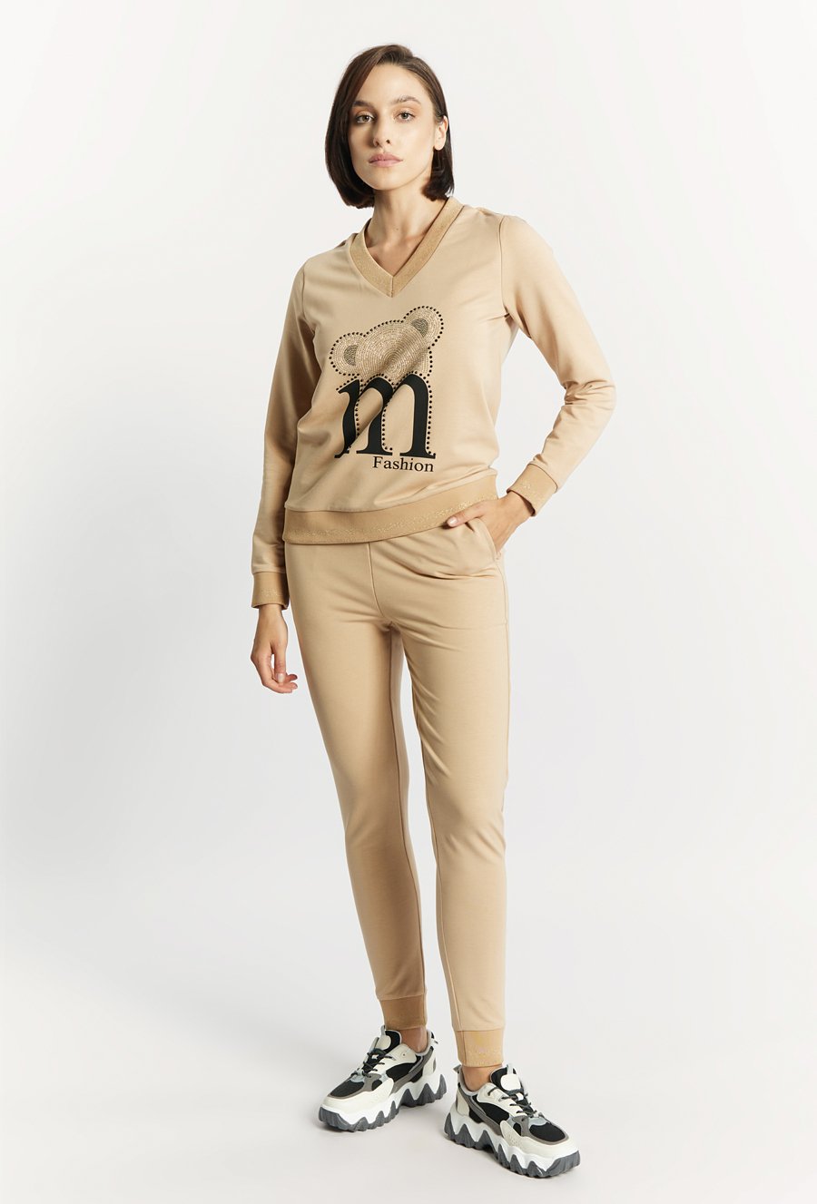 Bluza damska z dżetowym wzorem