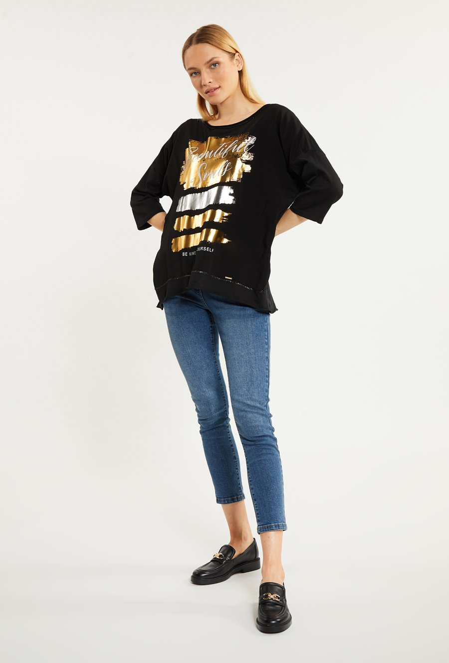 Bluzka damska z dłuższym tyłem