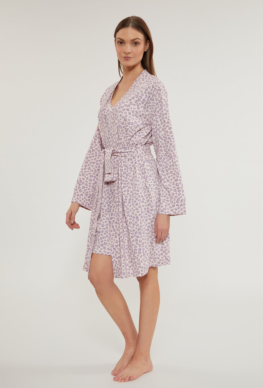 Wzorzysty szlafrok damski