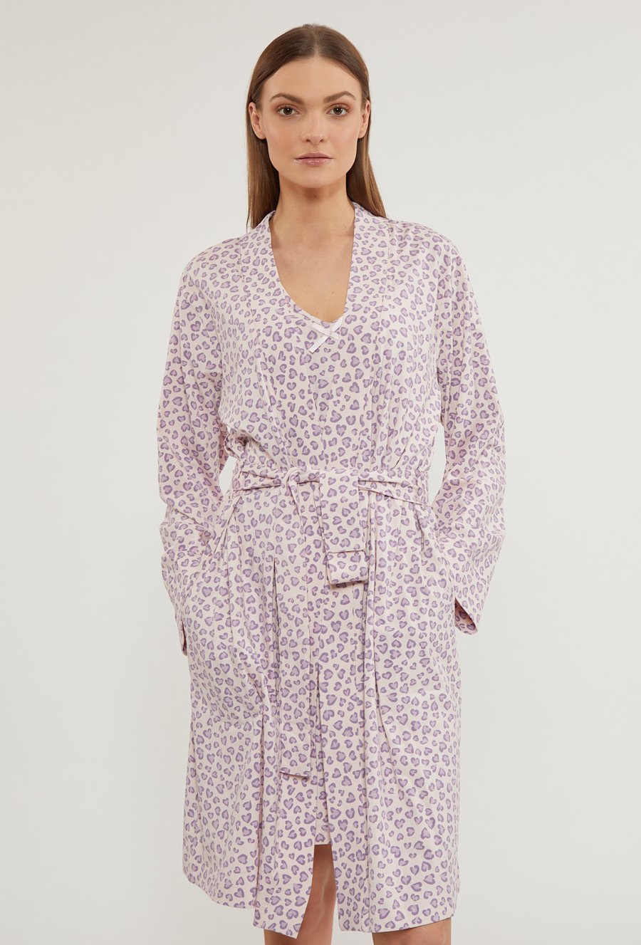 Wzorzysty szlafrok damski