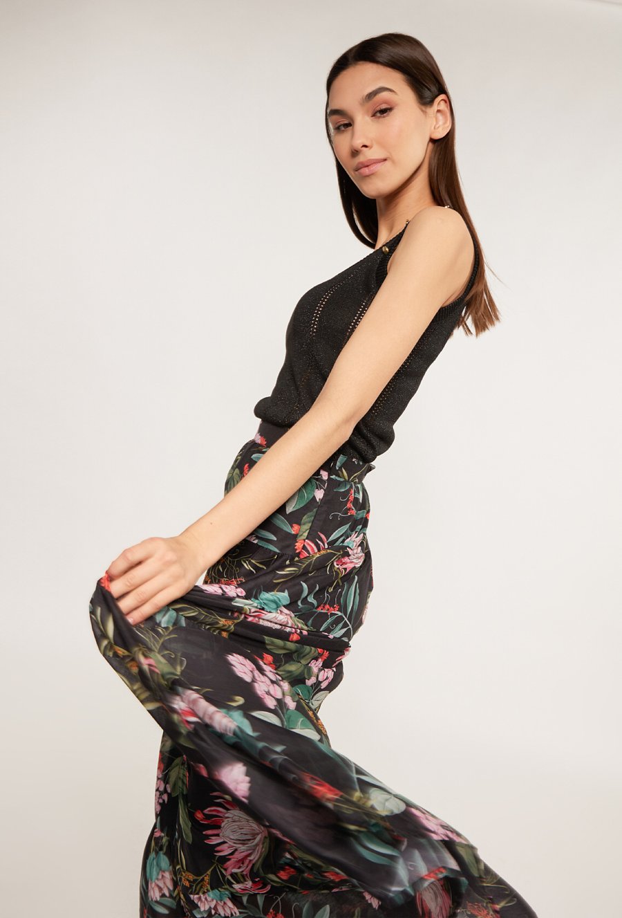 Wzorzysta sp&oacute;dnica damska maxi