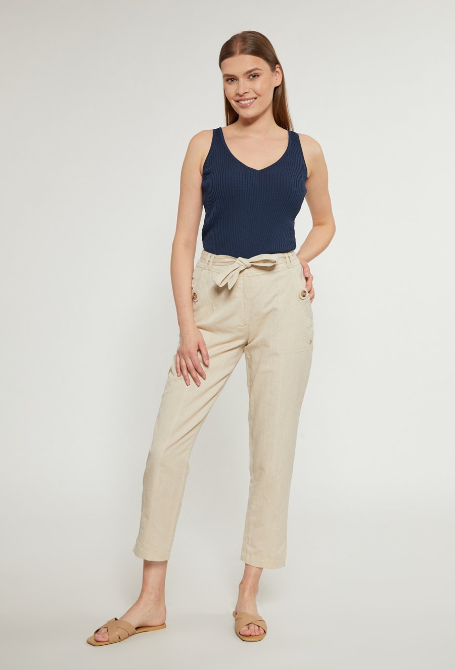 Sweterkowy top w prążki