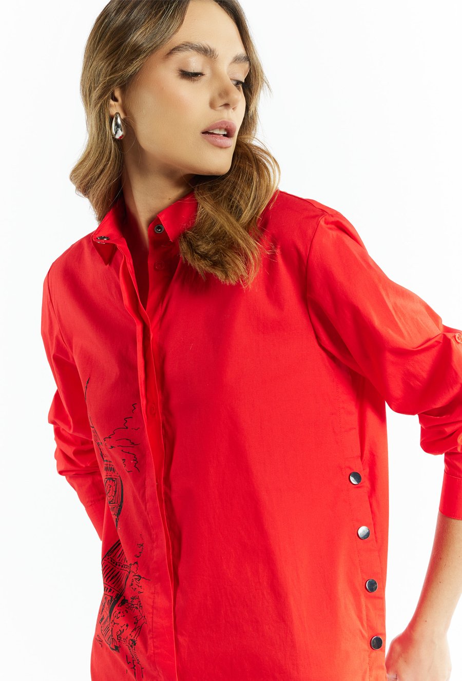 Koszula damska o kroju oversize