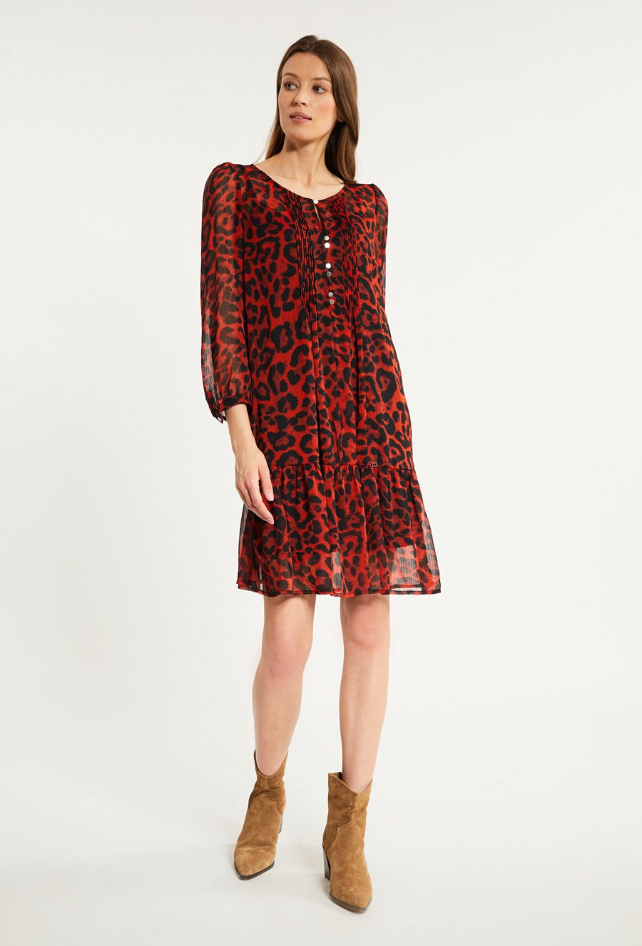 Lekka sukienka w zwierzęcy print