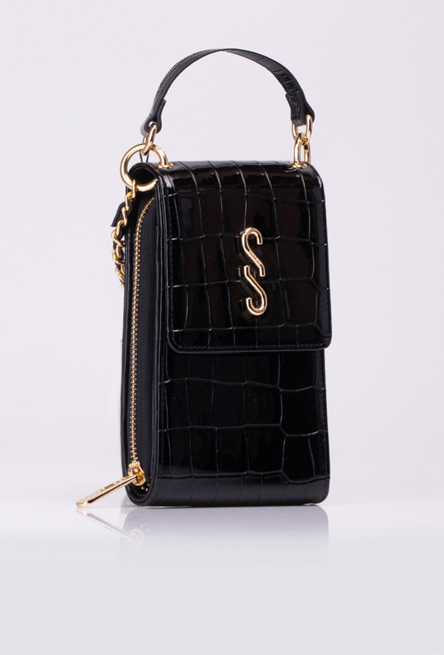 Mała torba typu phone bag o pikowanym wzorze