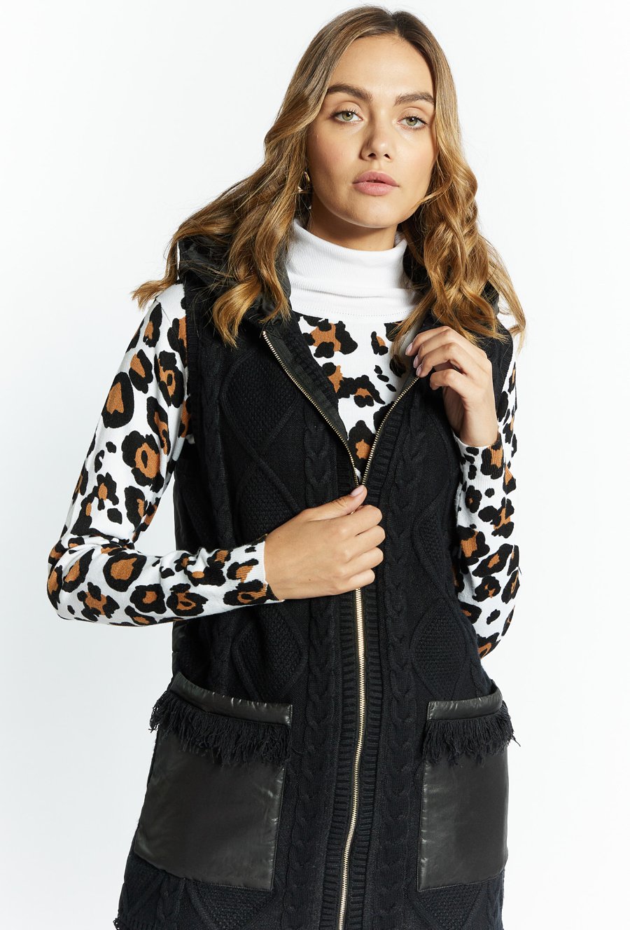 Wiskozowa kamizelka swetrowa