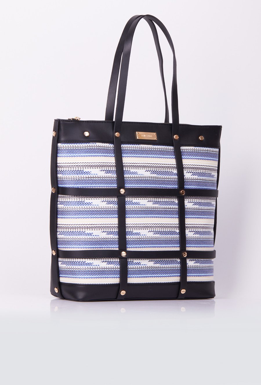 Duża torba z plecionym panelem na przodzie