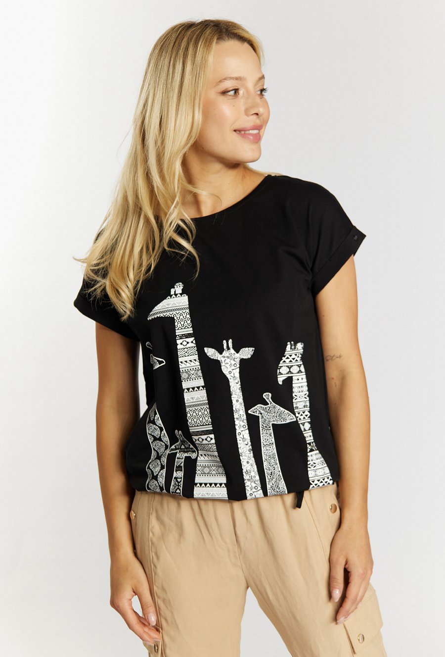 Bawełniany t-shirt ze zwierzęcym wzorem