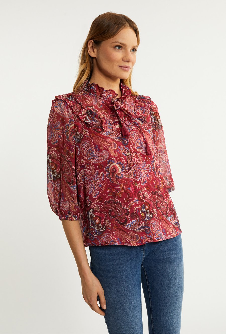 Wielobarwna bluzka z szyfonu