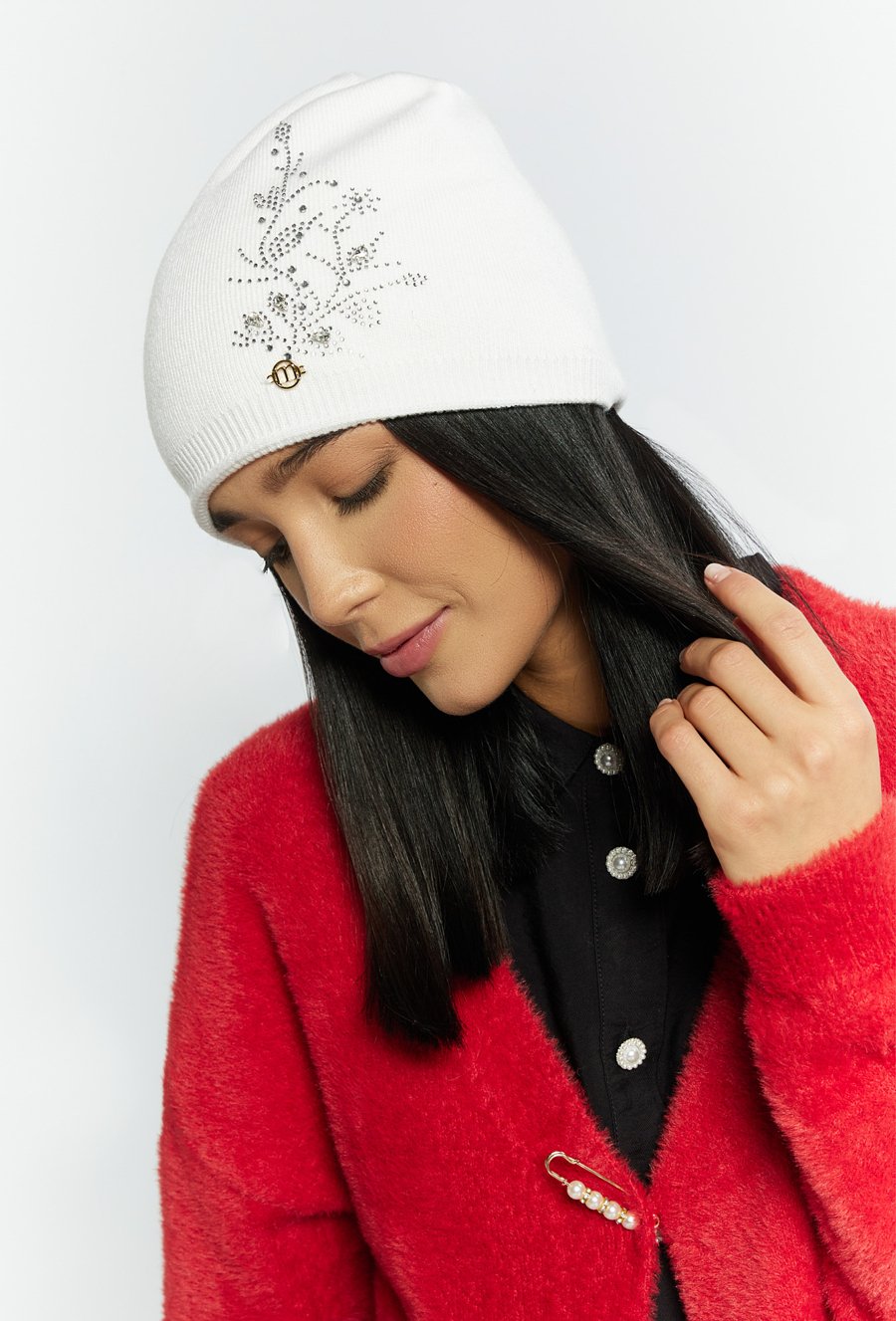 Czapka damska z domieszką wełny