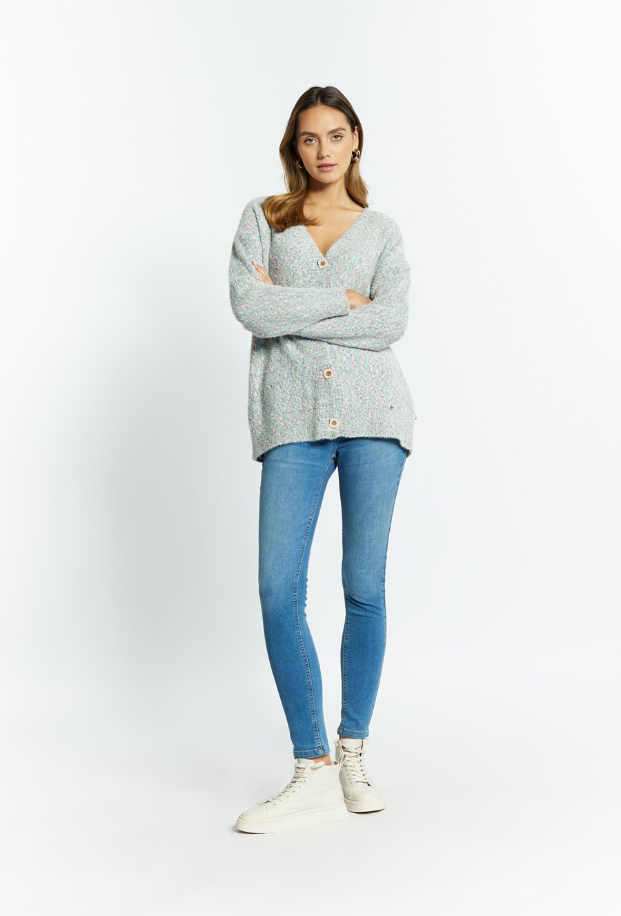 Sweter damski z guzikami