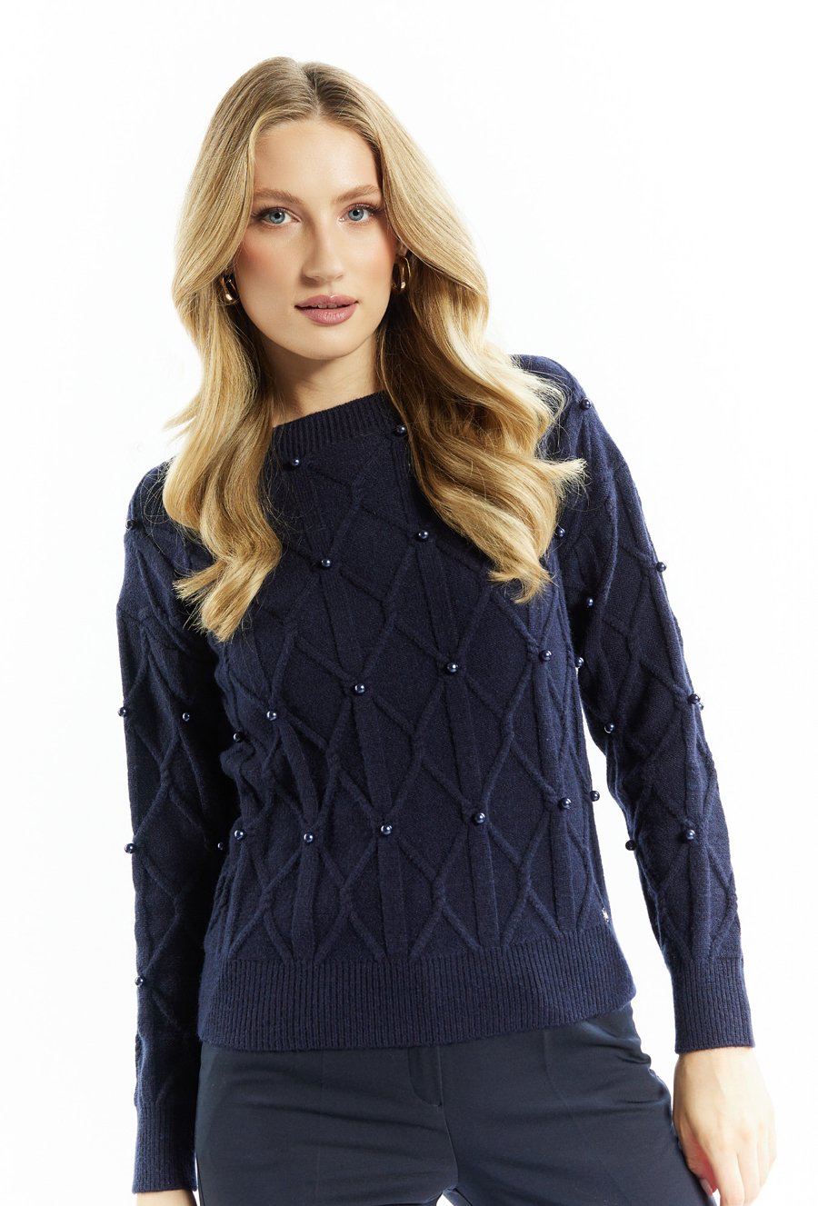 Sweter damski z koralikami