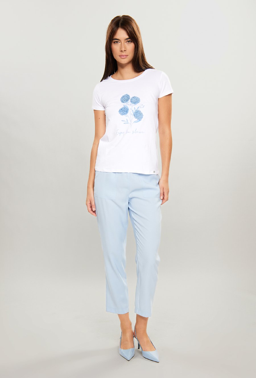 T-shirt z ozdobnym panelem