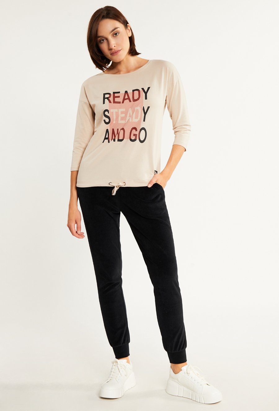 T-shirt damski z wiązaniem