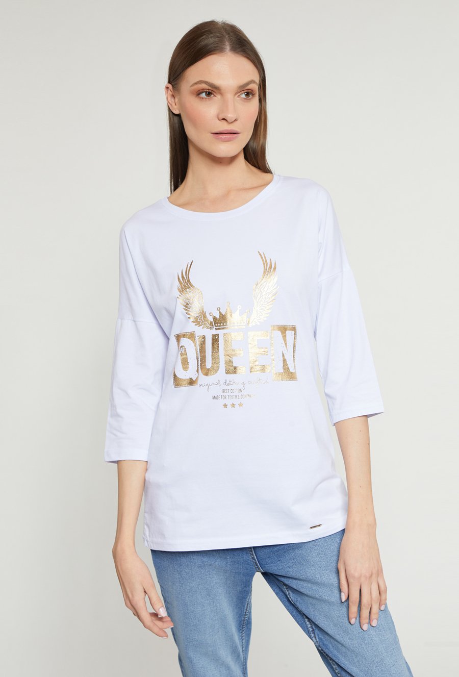 T-shirt damski z napisem Queen