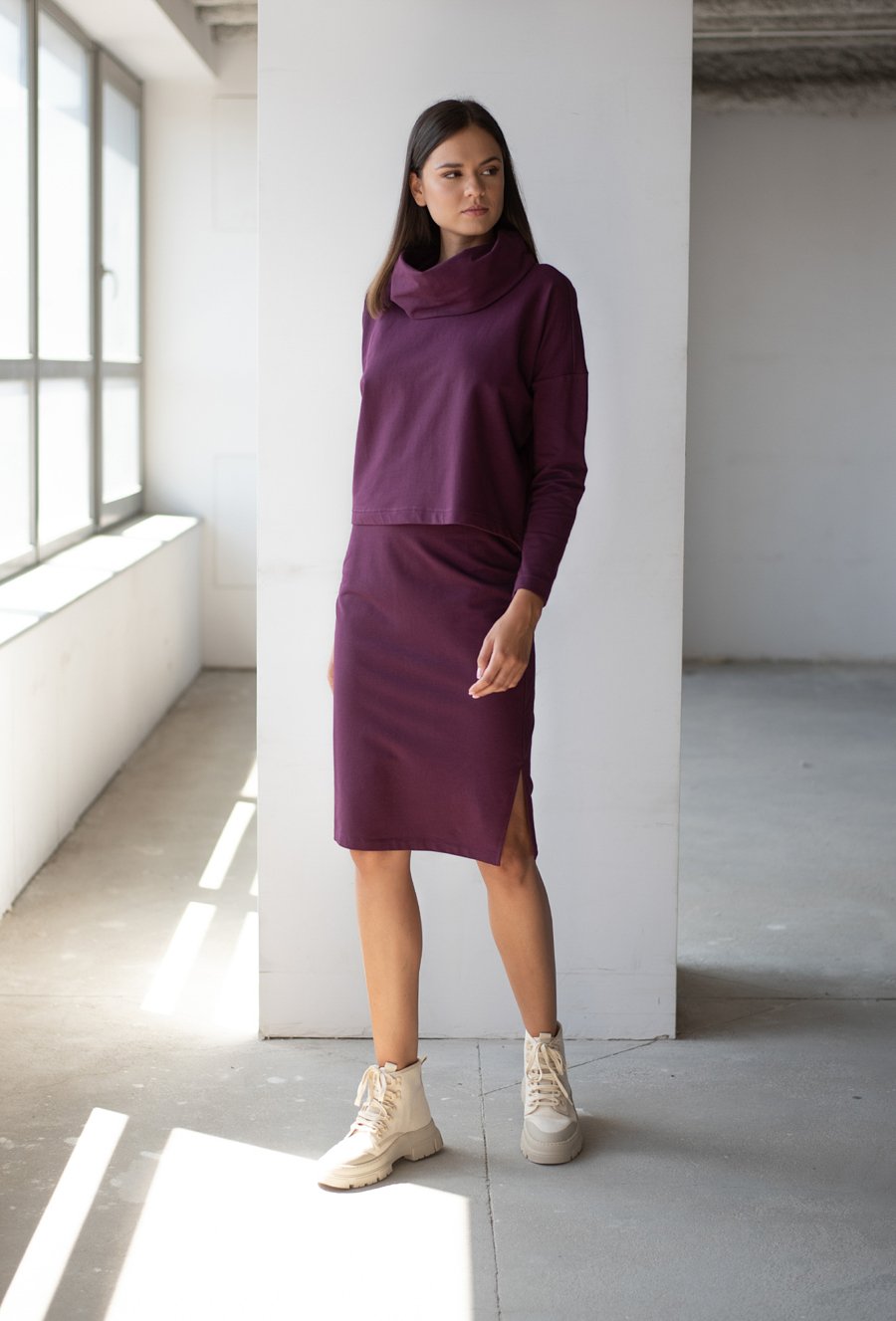 Bluza z szerokim golfem