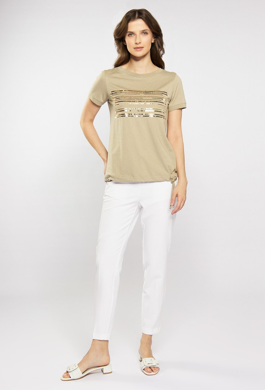 T-shirt damski z cekinami