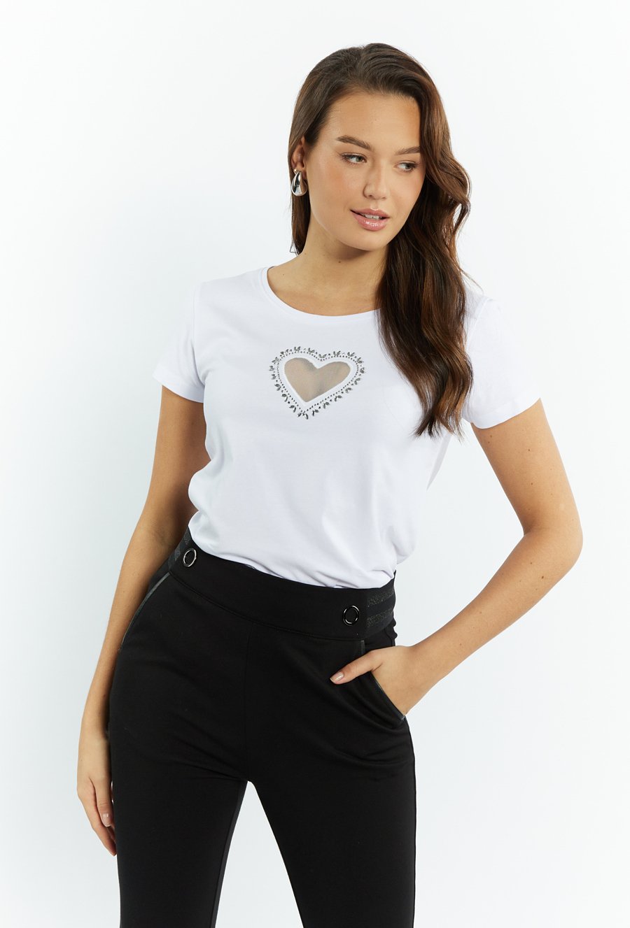 T-shirt damski z aplikacją